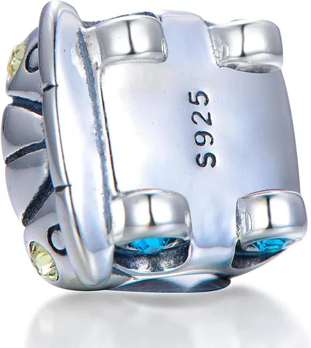 Vista 2 de Colgante de plata de ley 925 para pandora y pulseras o collares similares (Volkswagen Beetle Budgie Bug Car)