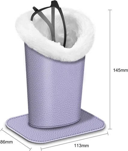 Vista 57 de Fintie Soporte para anteojos forrado de felpa con base magnética, estuche de cuero vegano prémium para lentes