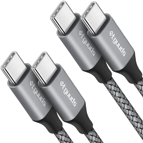 Vista 14 de etguuds Cable largo USB C a USB C de 10 pies, paquete de 2, 60W USBC a USBC, cable de carga tipo C a C de carga rápida para iPhone 17 16 15 Pro Max