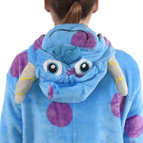 Vista 3 de Pijama de franela de una pieza para disfraz de Halloween, diseño de animal