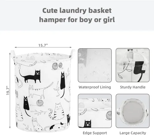 Vista 2 de Cesta plegable para ropa sucia para bebé, para guardería, niñas, niños, cesta de ropa sucia, portátil, alta, plegable, linda, cesta organizadora