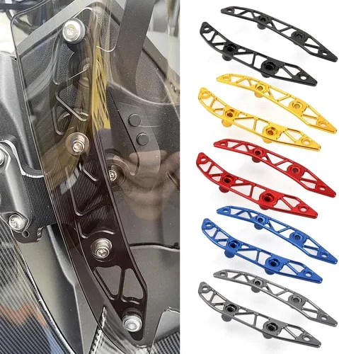 Vista 6 de Accesorios de motocicleta para Yamaha X-MAX 300 (2017-2022) Parabrisas delantero de motocicleta, accesorios de aluminio, hoja decorativa, protector