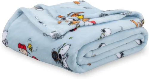 Vista 35 de Berkshire Peanuts® VelvetLoft® - Manta de felpa de Snoopy con bonito personaje, acogedora manta Fairisle Crimson Neutral, manta de 55 x 70 pulgadas