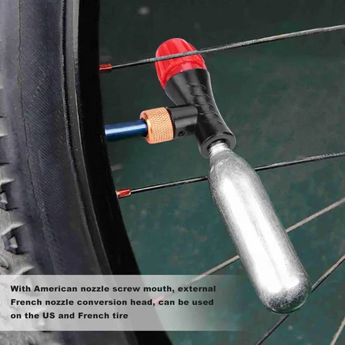 Vista 4 de Mountain Road Bike Bicycle Adapter Pump Mini Portable Air Inflator Tire Dual Head Valve for Mountain Bike Road Bike