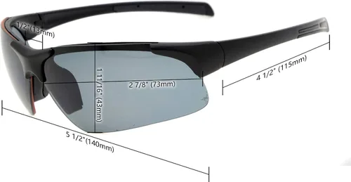 Vista 6 de Eyekepper TR90 Gafas de sol bifocales sin montura irrompibles para deportes de béisbol, correr, pesca, conducción, golf, softbol, senderismo, Lente