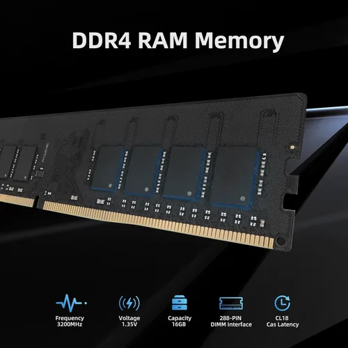 Vista 2 de KingSpec 8GB DDR4 RAM 3200MHz para computadora de escritorio - Plug-and-Play, uso en el hogar y la oficina, versión estándar, memoria de computadora