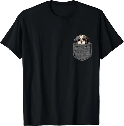 Vista 2 de Shih Tzu - Camiseta de perro en bolsillo, Negro