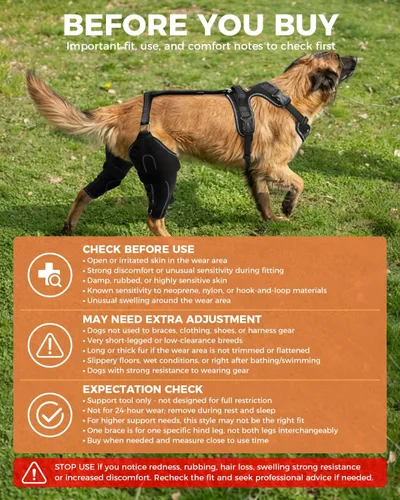 Vista 9 de Rodillera para Perro para ACL/CCL Desgarrado Pata Trasera, Soporte Ajustable con Suficiente Envoltura y Soporte y Luxación de Rótula, Soporte