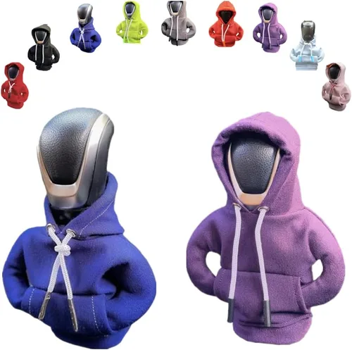 Vista 12 de Funda para palanca de cambios de automóvil, suéter divertido con pomo de palanca de cambios, sudadera con capucha para decoración y protección