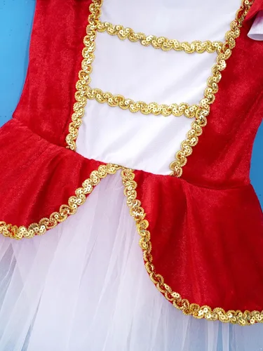 Vista 6 de Vestido de leotardo de ballet para niñas y niñas, con temática de cuento de hadas, fiesta de Ringmaster de malla, falda tutú de actuación