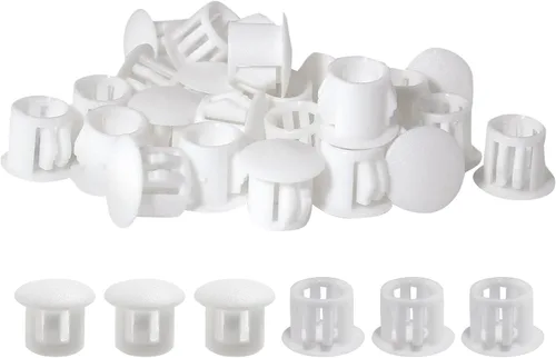 Vista 10 de 30 tapones blancos para agujeros – Tapones de plástico tipo empotrado de 1-1/4 pulgadas (1.260 in) a presión en tubo de orificio de bloqueo