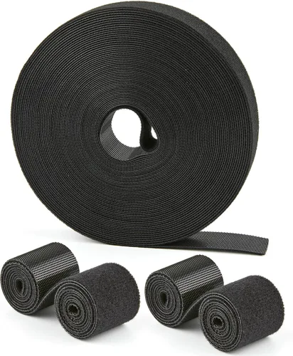 Vista 15 de Rollo de gancho y bucle de 100 pies x 1/2 pulgada, bridas de sujeción reutilizables, correas de cables multiusos para organizar el hogar, la oficina