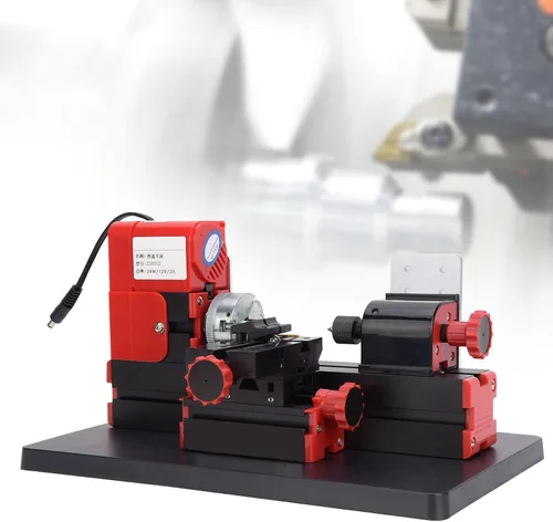 Vista 4 de ViaGasaFamido Kit de torno de metal 24W Mini máquina de torno motorizado 20000RPM DIY modelado herramienta de carpintería enchufe de EE. UU. Control