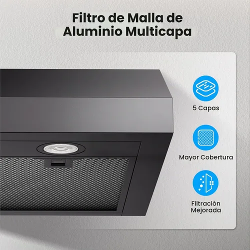 Vista 3 de VIKIO HOME Campana extractora para debajo del gabinete de 30 pulgadas, ventilación de cocina de doble motor de 580 CFM con luces LED, control