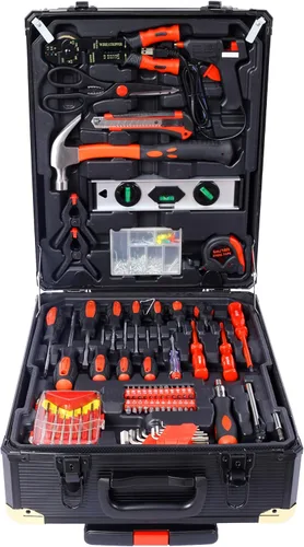 Vista 4 de 969 piezas de aluminio Trolley Case Tool Set Toolbox Storage Case General Kit de herramientas para el hogar - Perfecto para propietarios