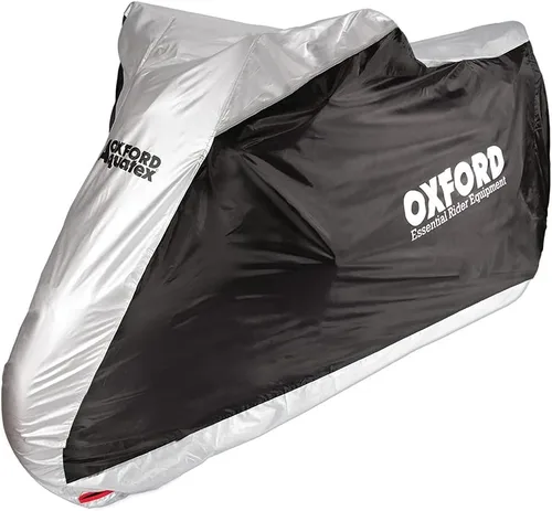 Vista 12 de Oxford - Funda protectora Aquatex para motocicletas al aire libre Negro/Plateado