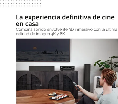 Vista 2 de Denon AVR-X1700H Receptor AV de 7.2 canales - 80W/canal, video HDMI 8K avanzado con eARC, Dolby Atmos, DTS:X, HEOS integrado, control de voz