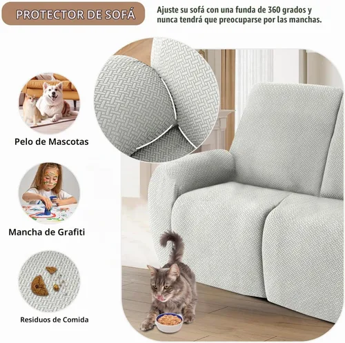 Vista 6 de ALIECOM Fundas de sofá seccional reclinable 100% impermeables en forma de L, elásticas, de esquina, funda de sofá seccional reclinable lavable, Gris