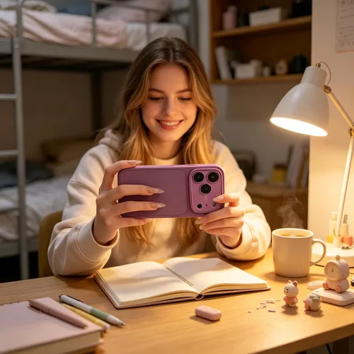 Vista 8 de Funda de silicona líquida para iPhone 17 Pro Max equipada con película protectora de lente, anticolisión suave al tacto y resistente a las manchas