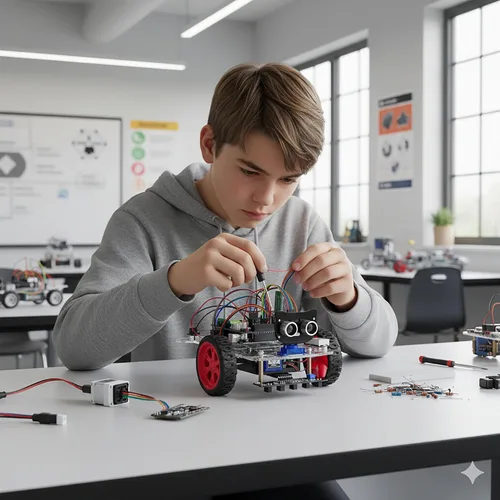 Vista 6 de OSOYOO Kit de coche robot inteligente para Arduino Adulto Adolescente Robótico Asamblea Starter