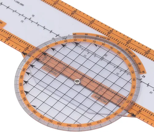 Vista 6 de Calculadora plástica del piloto de la aviación del ordenador con el plato giratorio para el entrenamiento naranja