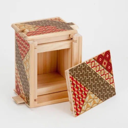 Vista 5 de Bits and Pieces - Caja de rompecabezas Secret Puzzle Box detallada de mosaico - Solución en 7 pasos - Caja de rompecabezas de madera para guardar