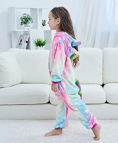 Vista 6 de Riverchan Kids Unicorn Onesie Animal Pajamas Halloween Cosplay Costume Sleepwear Gift for Girls and Boys