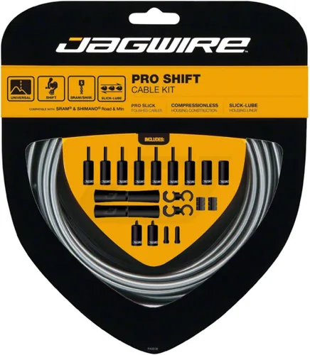 Vista 11 de Jagwire - Kit de cambio universal 2X Pro para carretera, MTN y grava Compatible con engranajes SRAM y Shimano, cables de acero inoxidable pulido