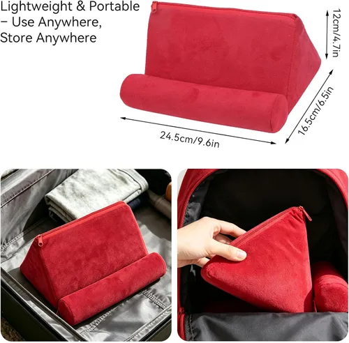 Vista 5 de Cyrank Soporte de almohada para tableta de múltiples ángulos, soporte suave para tableta, soporte para escritorio de regazo, cama, cómoda visión