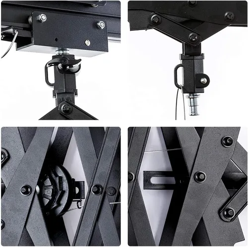 Vista 3 de DATOUBOSS Pantógrafo de caída de 2M para estudio de fotografía, sistema de riel de techo, kit de pantógrafo fotográfico con polea, accesorios