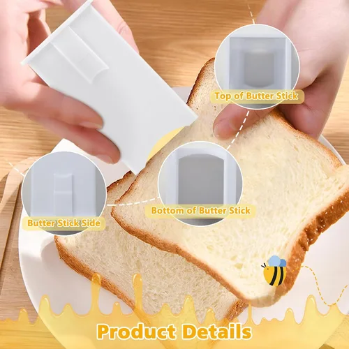 Vista 5 de Esparcidor de mantequilla, dispensador de mantequilla de mazorca de maíz con cubierta integrada, soporte para barra de mantequilla, aplicador