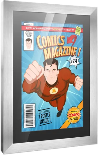 Vista 63 de Poster Palooza Marco de cómic con paspartú para 1 cómic de la Edad de Bronce publicado entre 1970 y 1985, marco de cómic negro para cómic de 7.25 x