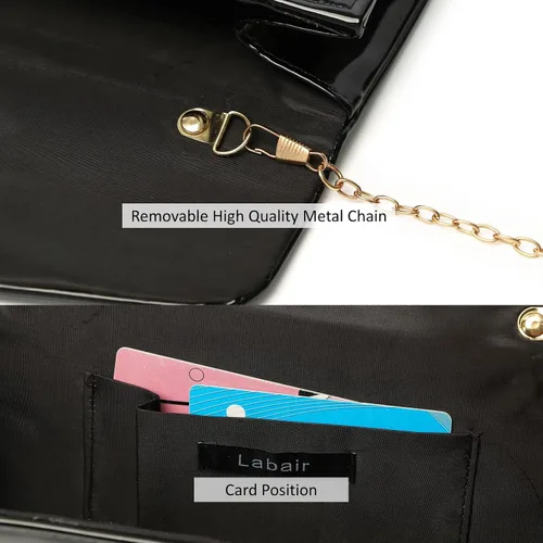 Vista 9 de Bolso de mano de cuero de charol para mujer, elegante bolso cruzado para el hombro, bolso para Navidad, boda, fiesta, baile de graduación