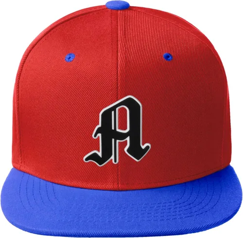 Vista 521 de Daxton Gorra clásica con visera de billete plano con letras del alfabeto inglés antiguo de la A a la Z