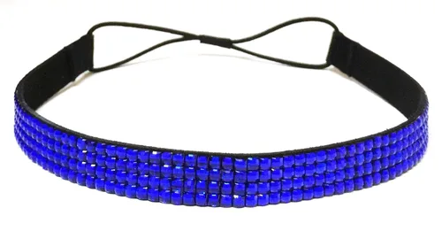Vista 11 de WigsPedia Diadema elástica de cristal con diamantes de imitación, 4 filas, banda elástica para el cabello para mujer (verde bosque)