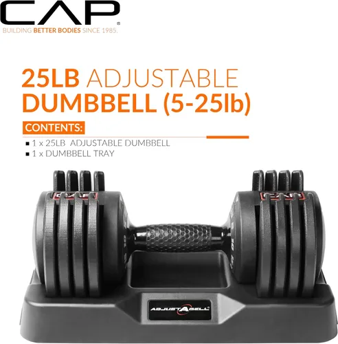 Vista 32 de CAP ADJUSTABELL - Juego de mancuernas ajustables de selección rápida de primera calidad para entrenamiento de fuerza, individuales y pares, 12.5