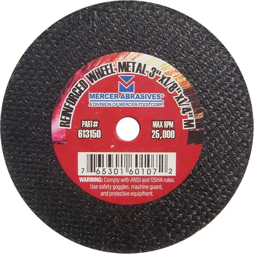 Vista 12 de Mercer Industries 613060-Ruedas de corte de metal de 3" x 1/16" x 1/4" (paquete de 100)