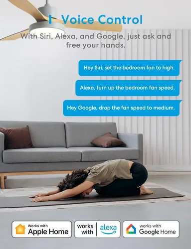 Vista 7 de meross - Control de ventilador de techo inteligente y interruptor de luz con atenuador, funciona con Apple HomeKit, Alexa, Google y SmartThings