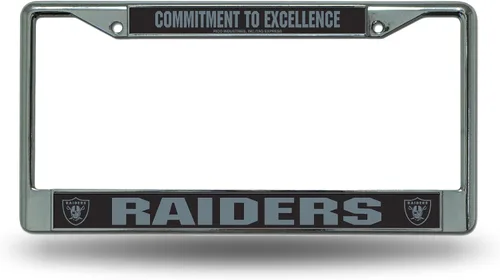 Vista 13 de Rico Industries NFL Fan Shop - Marco de matrícula cromado estándar Color del
