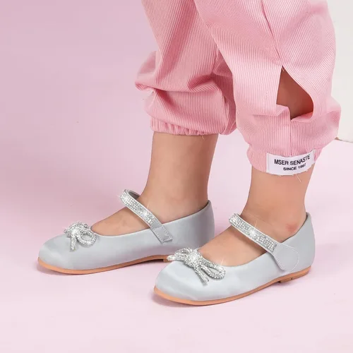 Vista 2 de SIMANLAN Zapatos de vestir para niñas con flores, zapatos de princesa Mary Jane, zapatos de ballet para niños pequeños y grandes, zapatos elegantes