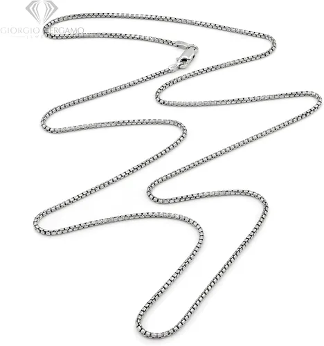 Vista 2 de Giorgio Bergamo Cadena de plata de ley 925 italiana de 0.059 in - 0.138 in, collar o pulsera de rodio de eslabones rodo macizos