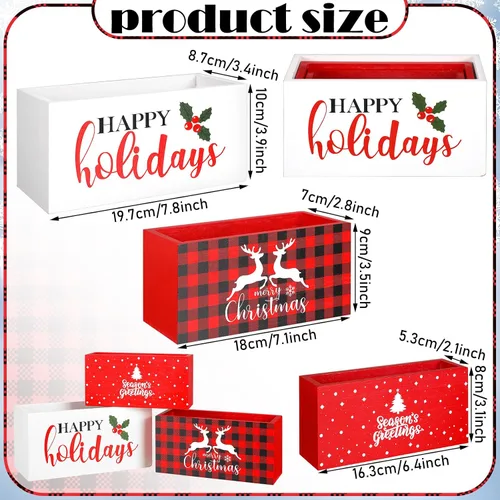 Vista 2 de Hotop Juego de 3 centros de mesa de Navidad, 90 piezas de ramas artificiales nevadas, conos de pino acebo, bayas con caja de madera para casa