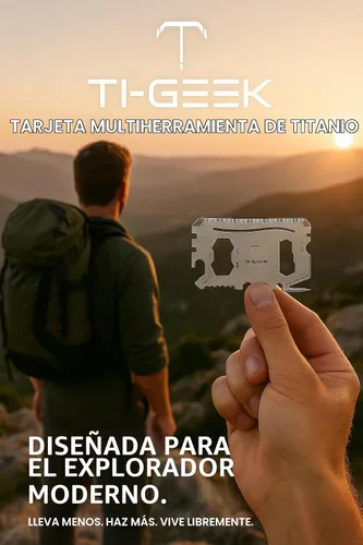 Vista 8 de Multiherramienta de tarjeta de crédito de titanio 17 en 1, tarjeta