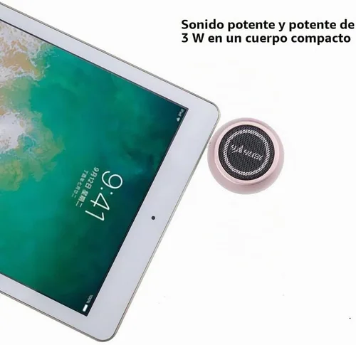 Vista 3 de Mini altavoz portátil con conector de entrada auxiliar de 0.138 in, altavoz de línea de teléfono móvil de 3 W para iPhone, iPad, iPod, tableta, Oro