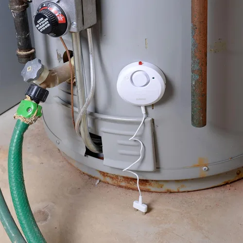 Vista 2 de SABRE sensor de alarma de fugas o desborde de agua, con cables, sirena de 110 dB – Fácil instalación propia