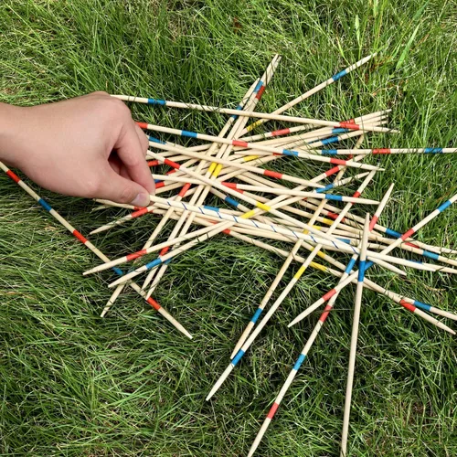 Vista 7 de Juego de 41 palos de bambú de 12 pulgadas, juego de mesa clásico, divertido juego de mesa familiar, regalo para adultos y niños