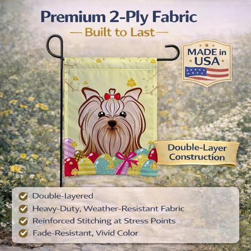 Vista 589 de Caroline's Treasures BB1923GF Bandera decorativa para jardín con diseño de Border Collie, para caza de huevos de Pascua, para jardín, jardín, patio