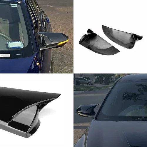 Vista 4 de Tapas para espejo retrovisor lateral de puerta para Hyundai Elantra 2021-2023, color negro brillante