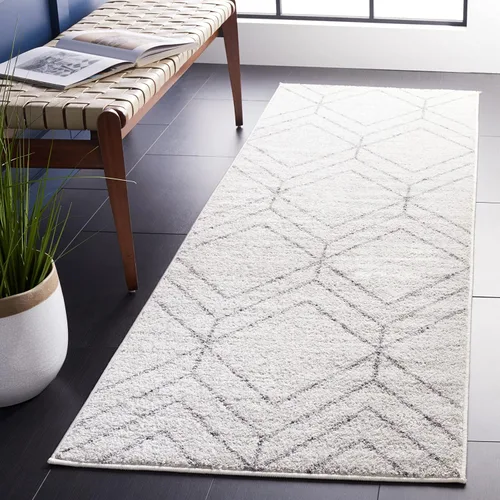 Vista 24 de SAFAVIEH Adirondack Collection - Alfombra decorativa, 2 x 3 pies, color negro y marfil, diseño geométrico moderno, no desprende pelusa y de fácil