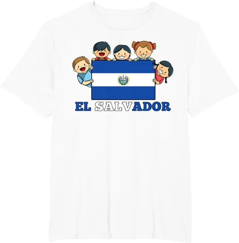 Vista 11 de Camiseta salvadoreña del Mes de la Herencia Hispana con la bandera de El Salvador para niños, Negro